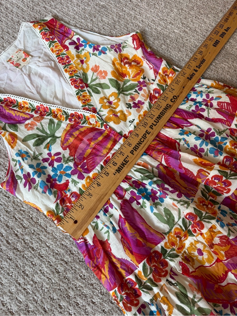 SÉZANE / FARM RIO spring bananas off white alamadee maxi dress - large - Picture 11 of 15